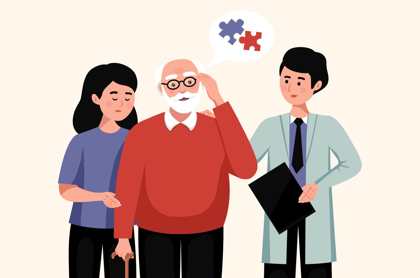 Alzheimer Disease Flat Illustration